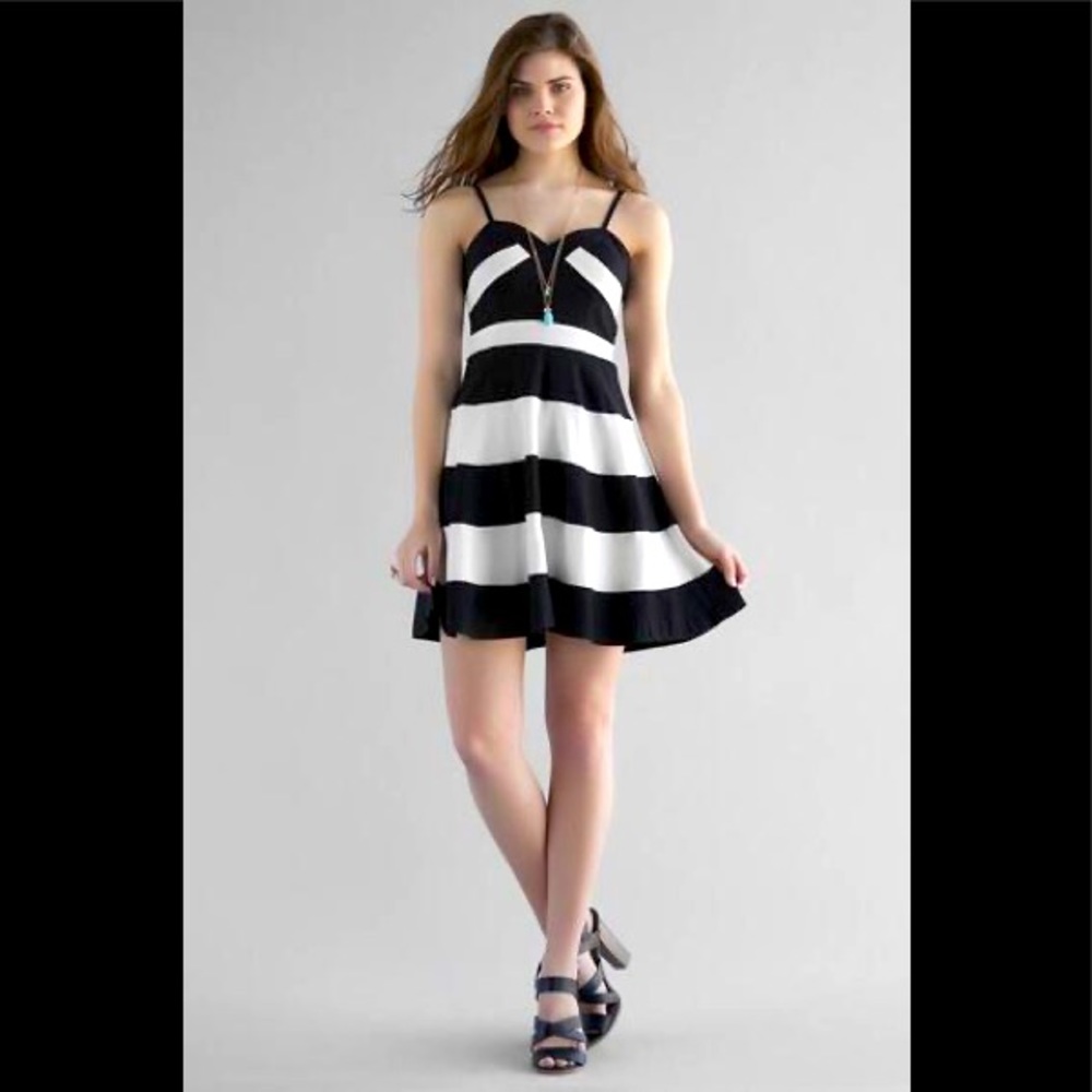 Beautiful black and white dress.